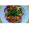 Фото Теплый салат с говяжьей печенью и овощами