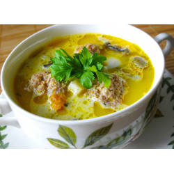 Рецепт: Суп из брокколи с мясными фрикадельками