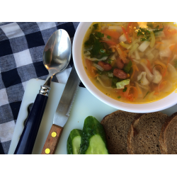 Рецепт: Суп овощной с красной фасолью
