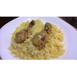 Рецепт: Тушеные куриные ножки с рисом