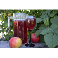 Рецепт: Компот из вишни и яблок с листиками мяты