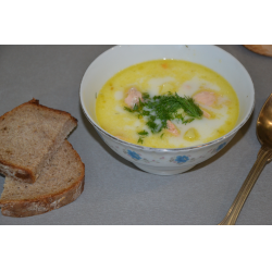 Рецепт: Рыбный суп из горбуши со сливками по-фински