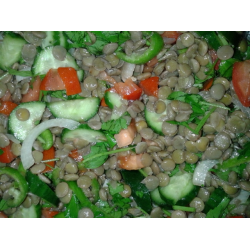 Рецепт: Салат из зеленой чечевицы