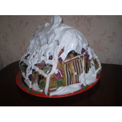 Рецепт: Новогодний торт "Зимняя избушка"