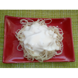 Рецепт: Спагетти с молочно- сливочным соусом