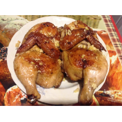 Рецепт: Цыпленок маринованный жареный под прессом