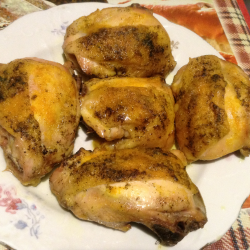 Рецепт: Куриные четверти запеченные с куркумой
