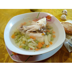 Рецепт: Суп из замороженного зеленого горошка