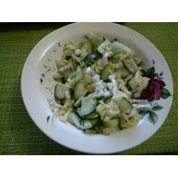 Рецепт: Салат из пекинской капусты с огурцами