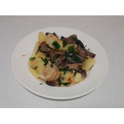 Рецепт: Картофель с мясом и грибами
