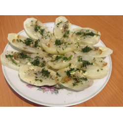 Рецепт: Лодочки картофельные с салом