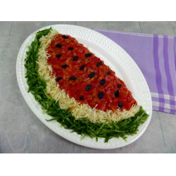 Рецепт: Праздничный салат "Арбузная долька"