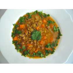 Рецепт: Пряный суп из маша и мясного фарша
