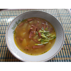 Рецепт: Гороховый суп с копченой колбасой