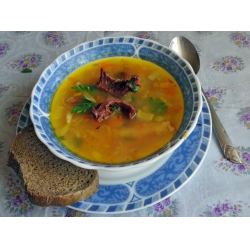 Рецепт: Гороховый суп с копченостями