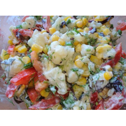 Рецепт: Овощной салат с цветной капустой