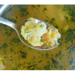 Рецепт: Овощной суп из цветной капусты без мяса