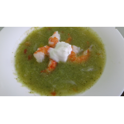 Рецепт: Зеленые щи с креветками