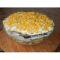 Фото Слоеный салат с куриным филе, грибами и кукурузой