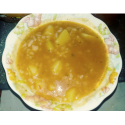 Рецепт: Суп с кабачком, картофелем и рисом