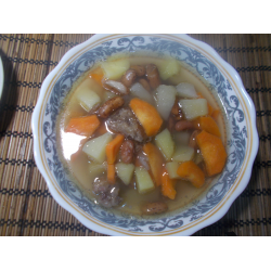 Рецепт: Фасолевый суп с копченым кроликом