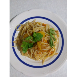 Рецепт: Спагетти с домашней тушенкой
