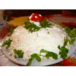 Рецепт: Салат "Грибы под снегом"