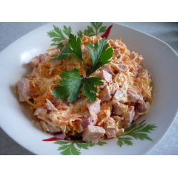 Рецепт: Салат с ветчиной, морковью и сыром