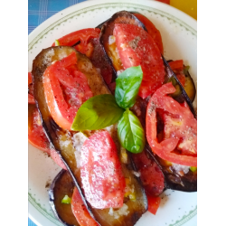 Рецепт: Баклажаны и помидоры острые