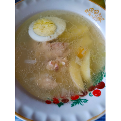 Рецепт: Суп на курином бульоне с варенным яйцом