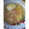 Фото Суп на курином бульоне с варенным яйцом