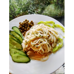 Рецепт: Спагетти с чесночным маслом и зеленью