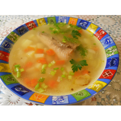 Рецепт: Суп с замороженной горбушей и овощами