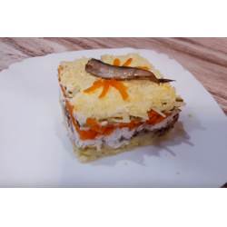 Салат «Нежность» с консервированными шпротами – пошаговый рецепт приготовления с фото