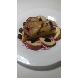 Рецепт: Бисквитный пирог с яблоками "Перевертыш"