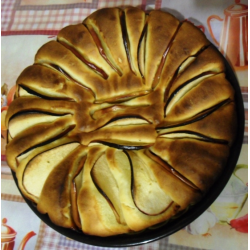 Мега яблочный пирог на кефире