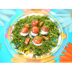 Рецепт: Фаршированные яйца Грибочки