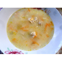 Рецепт: Сырный суп с куриной грудкой