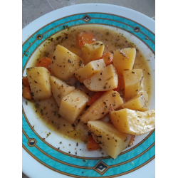 Рецепт: Баранина с маринованной картошкой