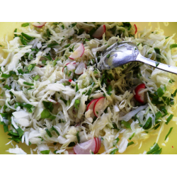 Рецепт: Салат из свежей капусты с редисом и зеленым луком