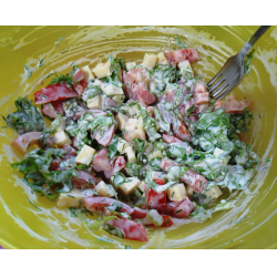Рецепт: Салат с помидорами и салатом