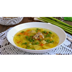 Рецепт: Суп из свежего зеленого горошка