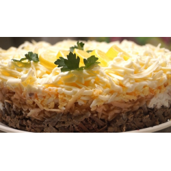Салат «Печень трески под шубой» — рецепт с фото пошагово