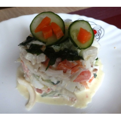 Рецепт: Салат кальмары с овощами