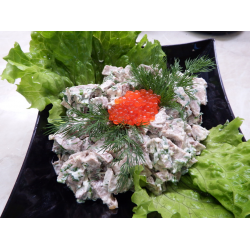 Рецепт: Салат из отварного говяжьего языка
