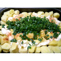 Рецепт: Картофель запеченный с зеленью