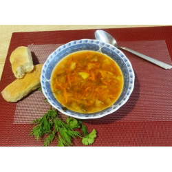 Гороховый суп с кроликом и грибами. Рецепт