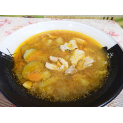 Рецепт: Суп-соус с курицей и овощами