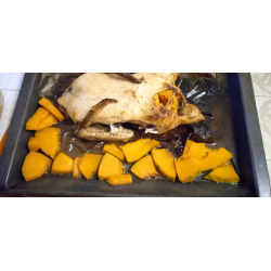 Рецепт: Утка запеченная с тыквой и апельсинами