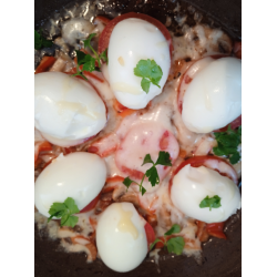 Рецепт: Яйца на овоще- грибной подушке